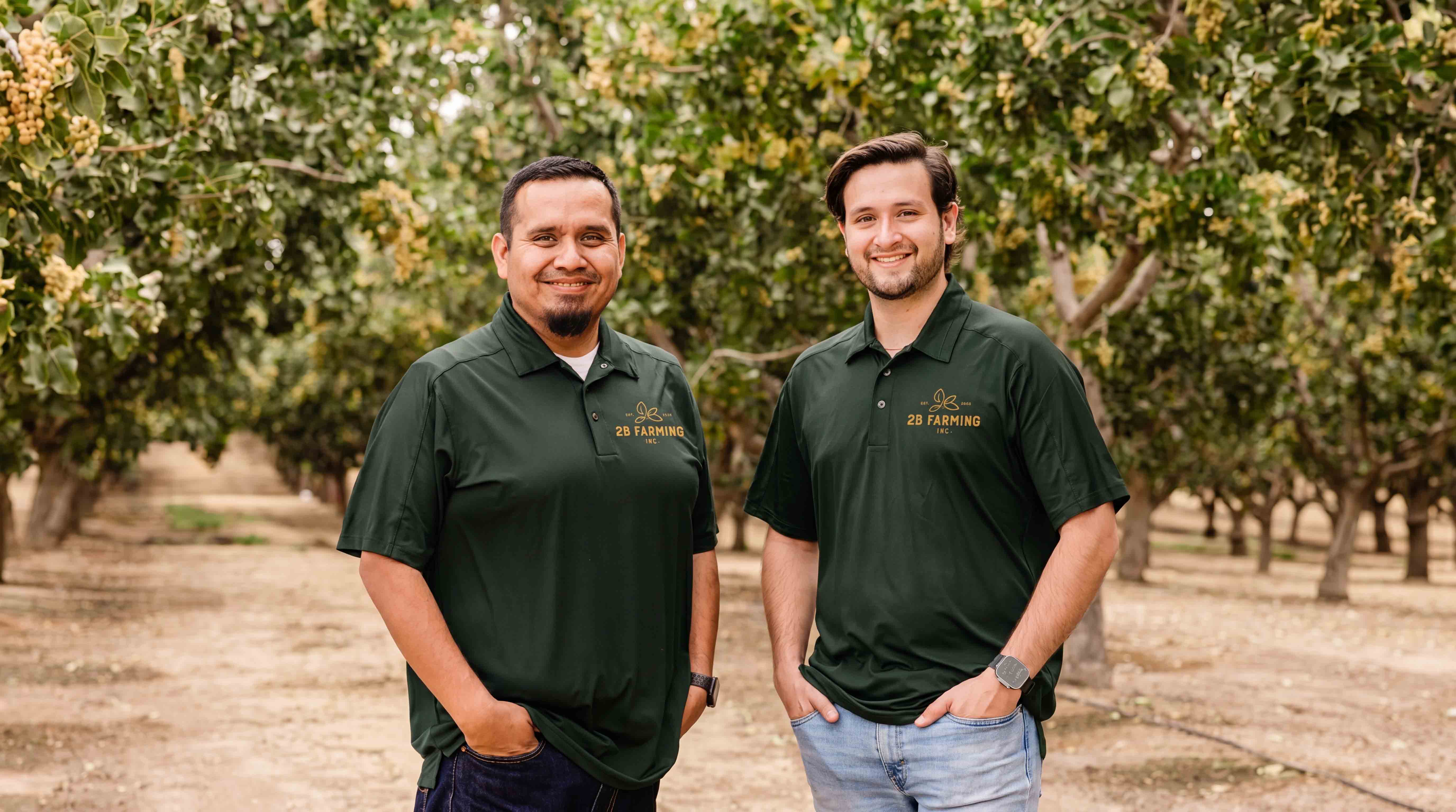 2B Farming — primary logo on forest green