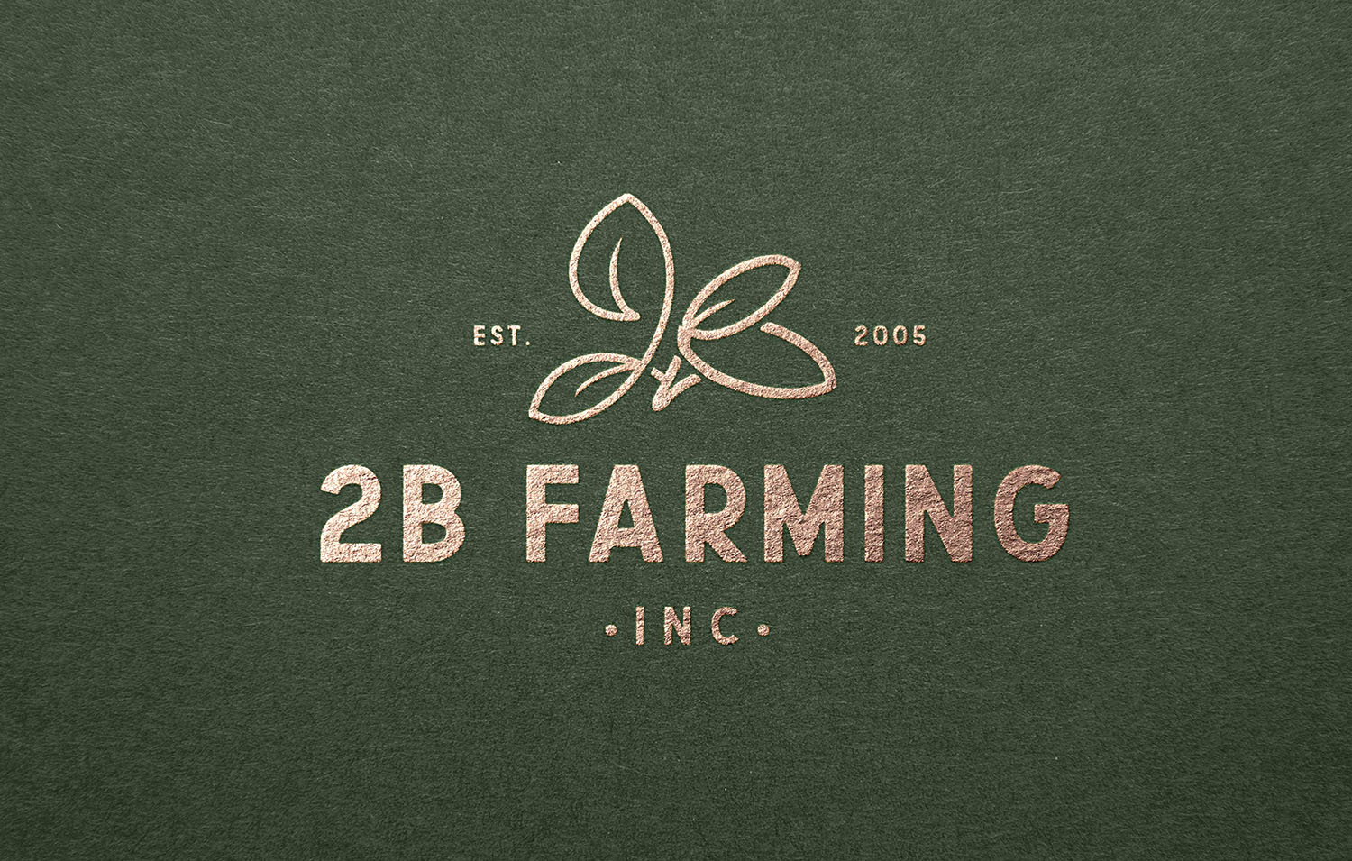 2B Farming — logo on dark pistachio background