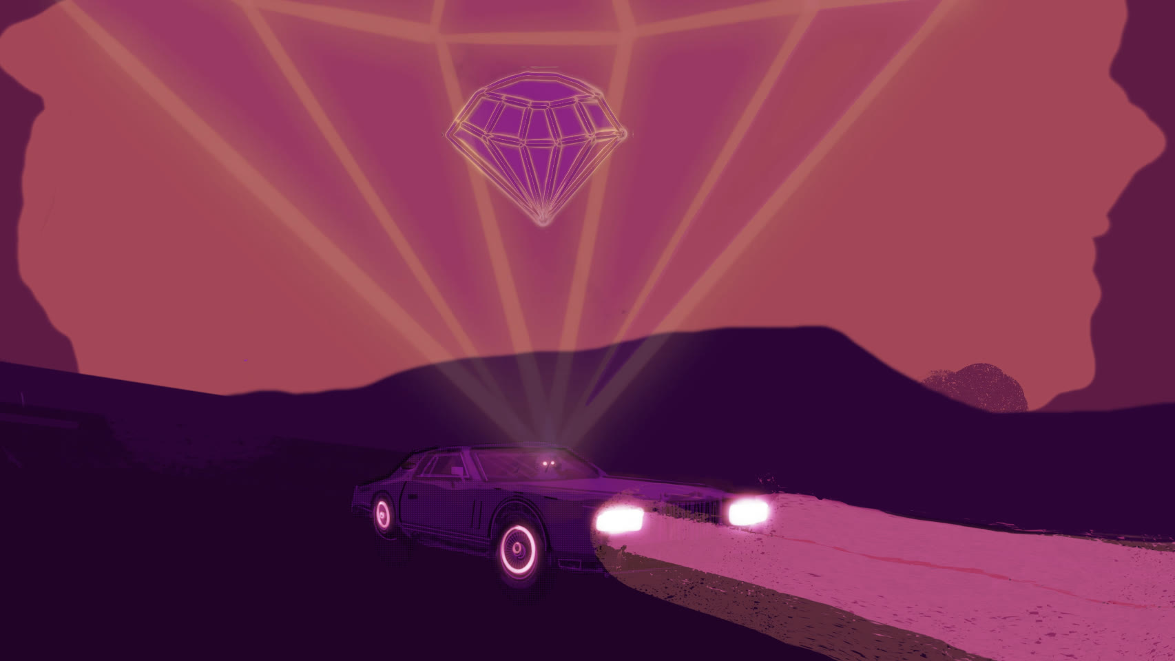 Yellow Gold Diamond Fire, the diamond throwing rays across the whole sky