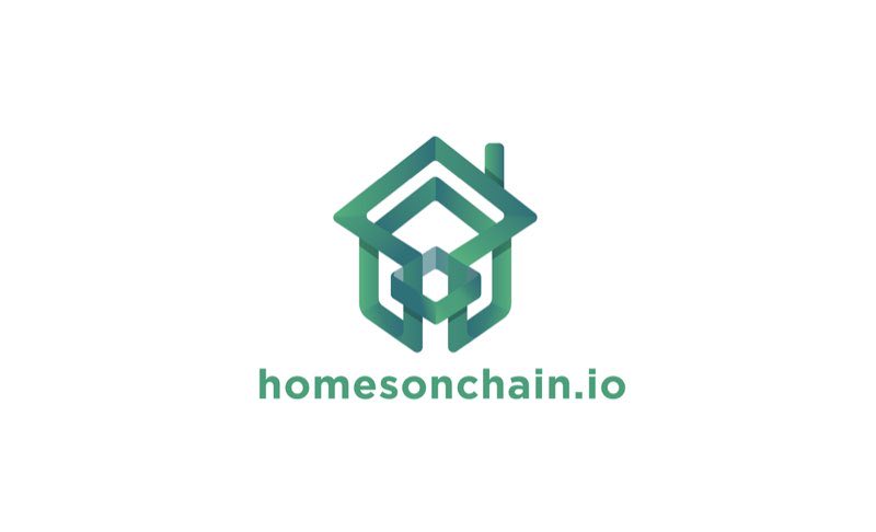 Homes on Chain mark, outlined house and link