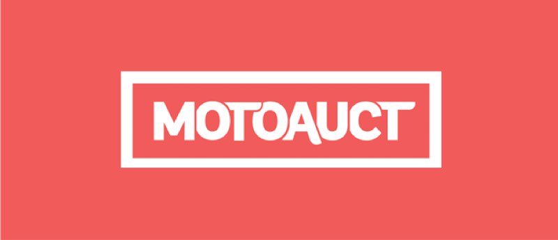 MotoAuct logo, red block wordmark