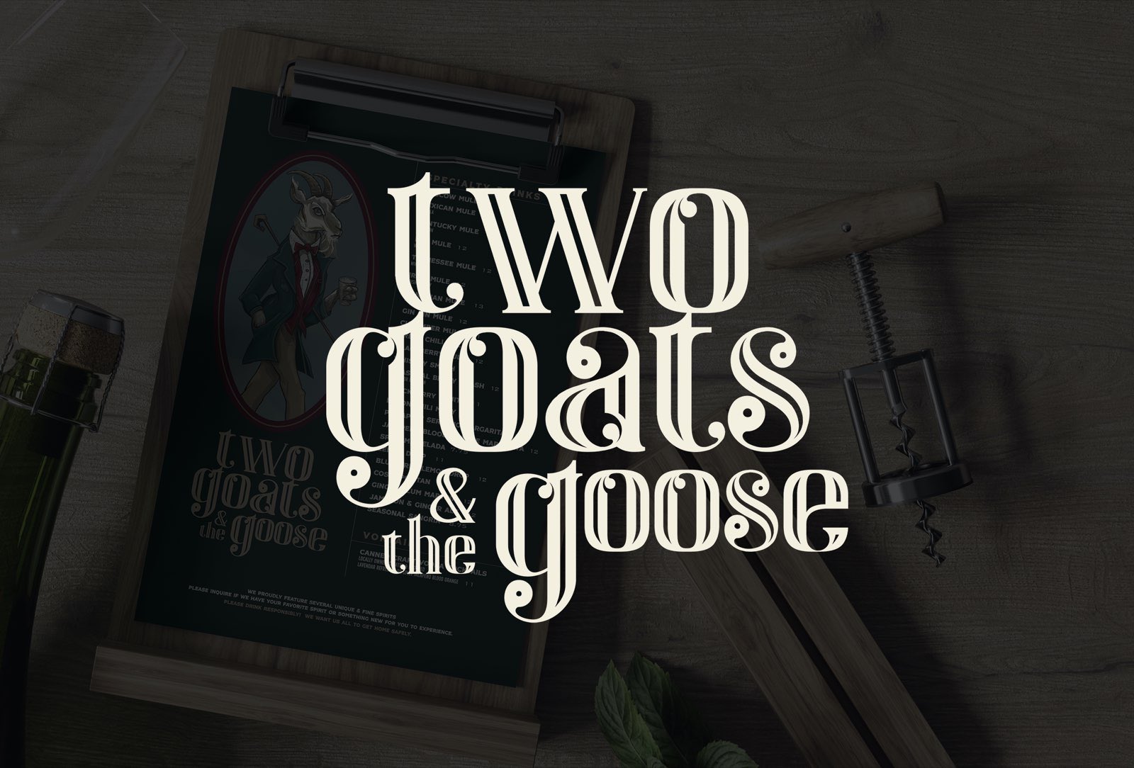 Two Goats and the Goose logo in context