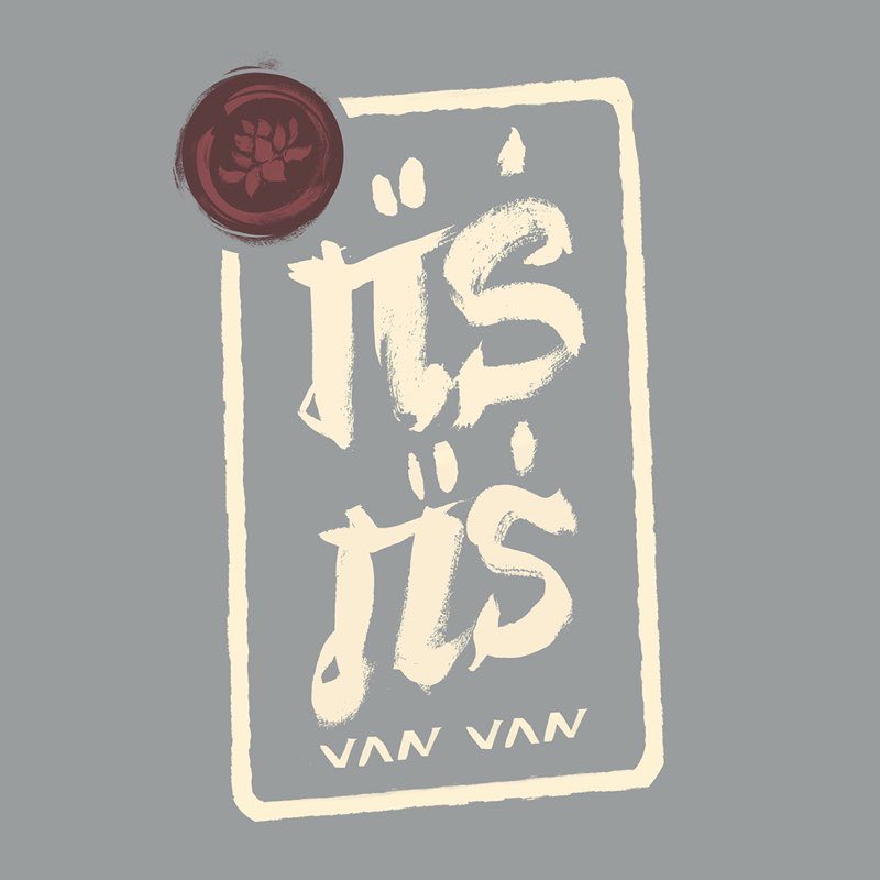 Van Van brand mark on a hand-drawn card