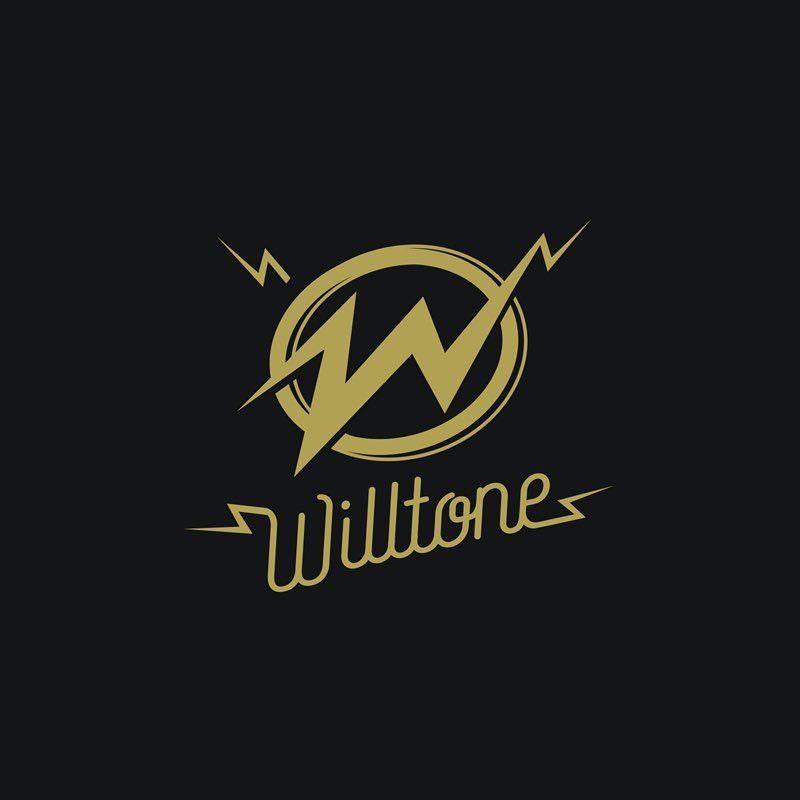 Willtone Guitars logo, gold script monogram