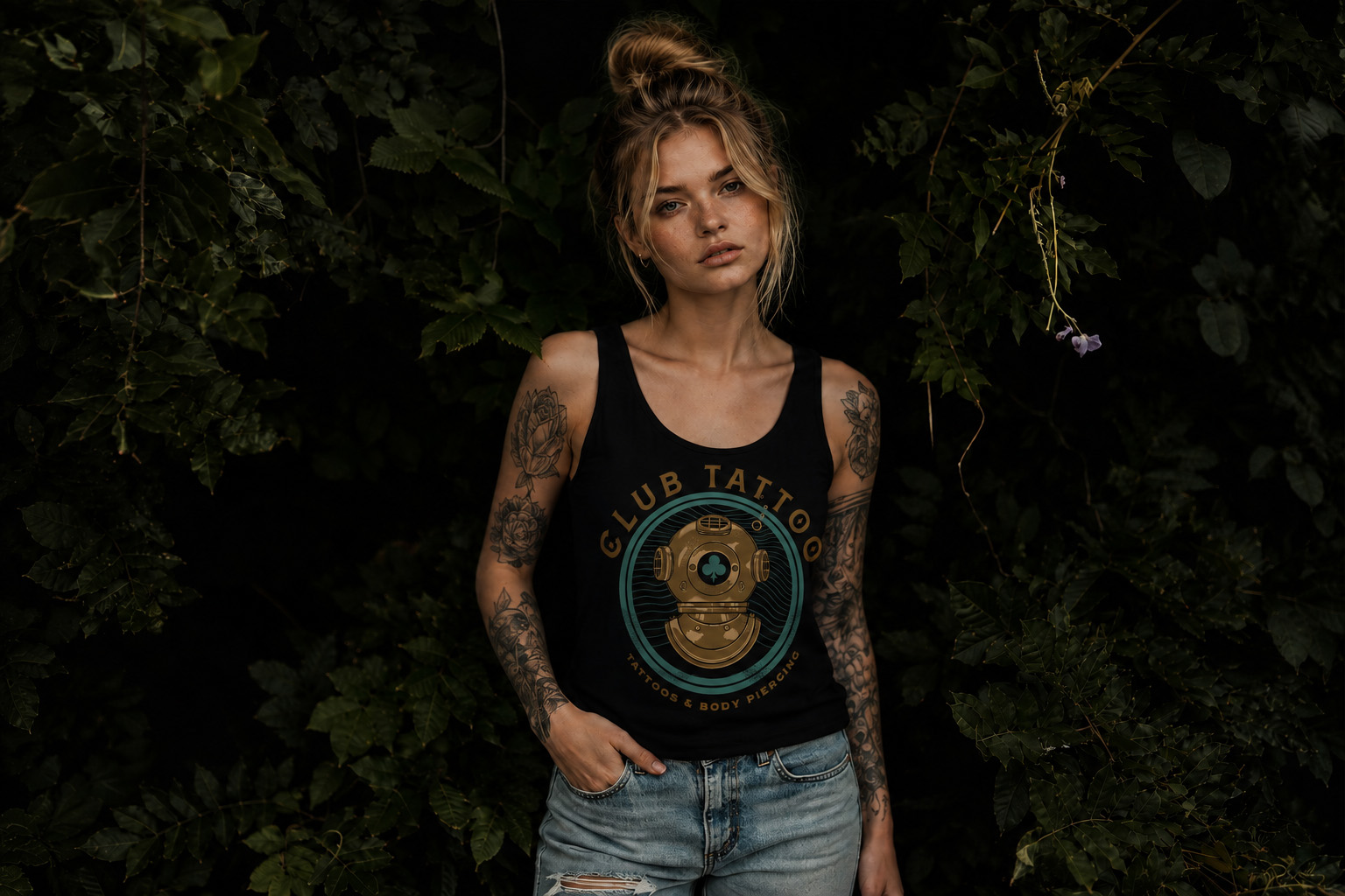 Club Tattoo — diver helmet tank top lifestyle