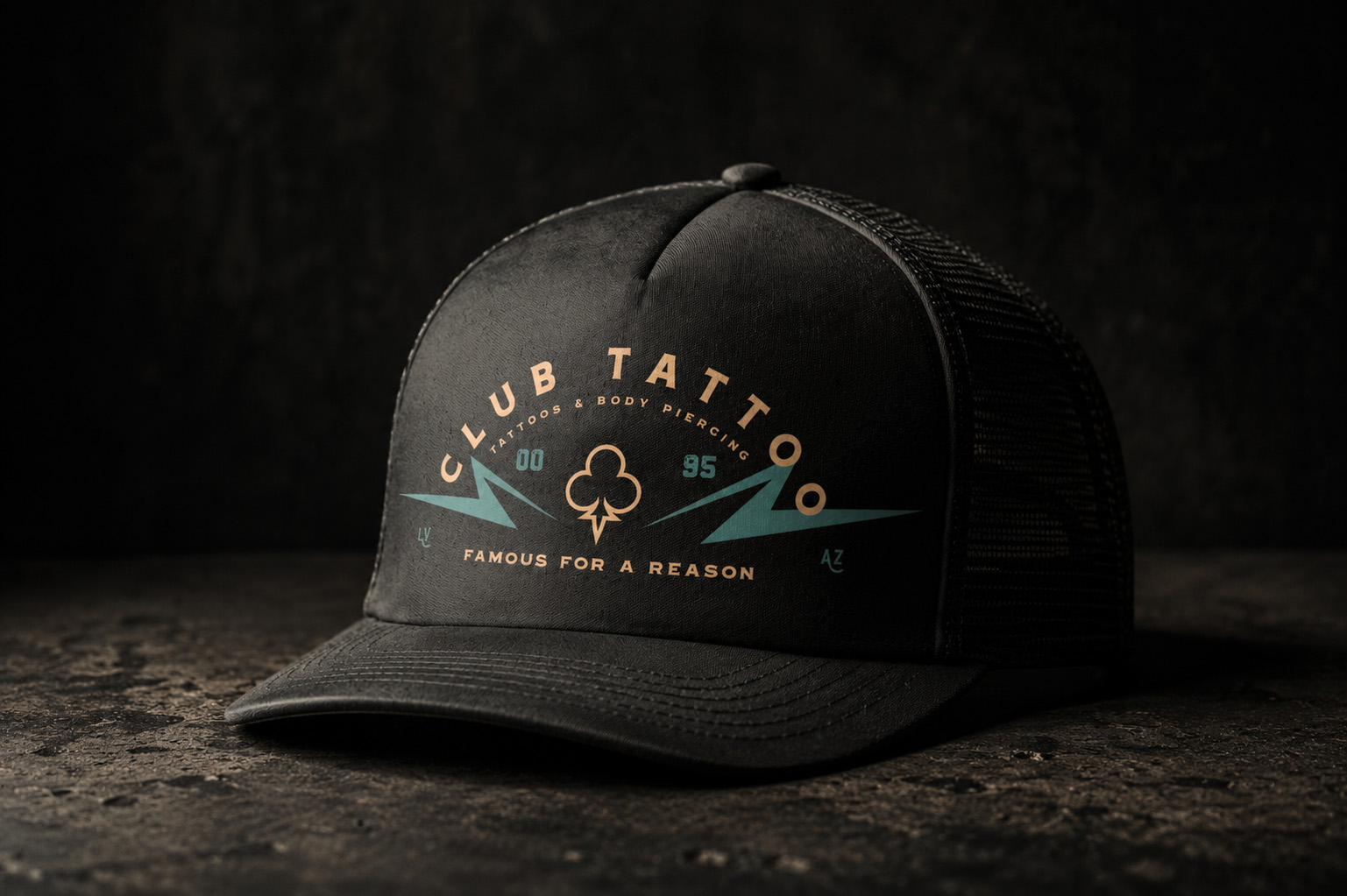 Club Tattoo — trucker hat teal colorway