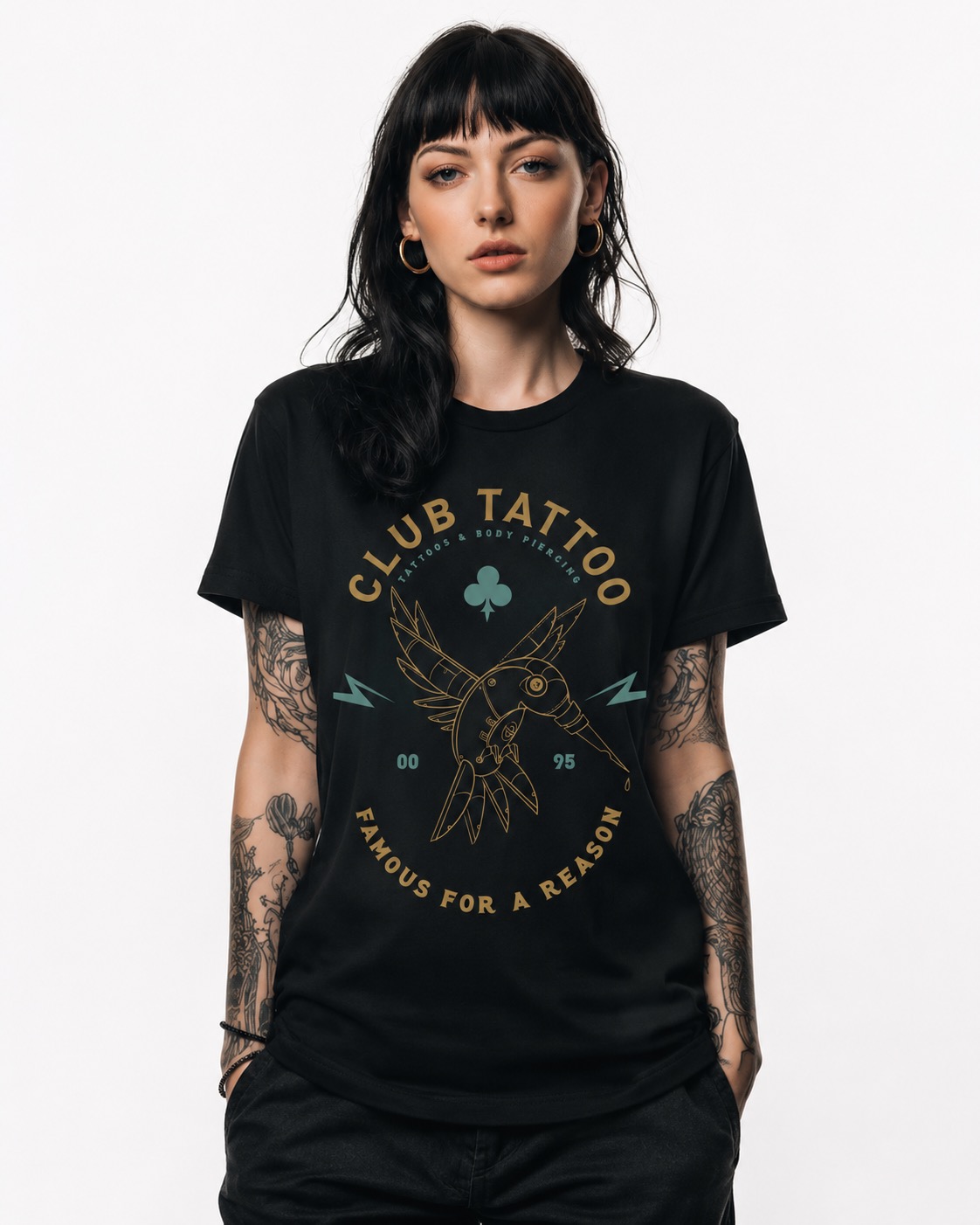 Club Tattoo, hummingbird tattoo illustration