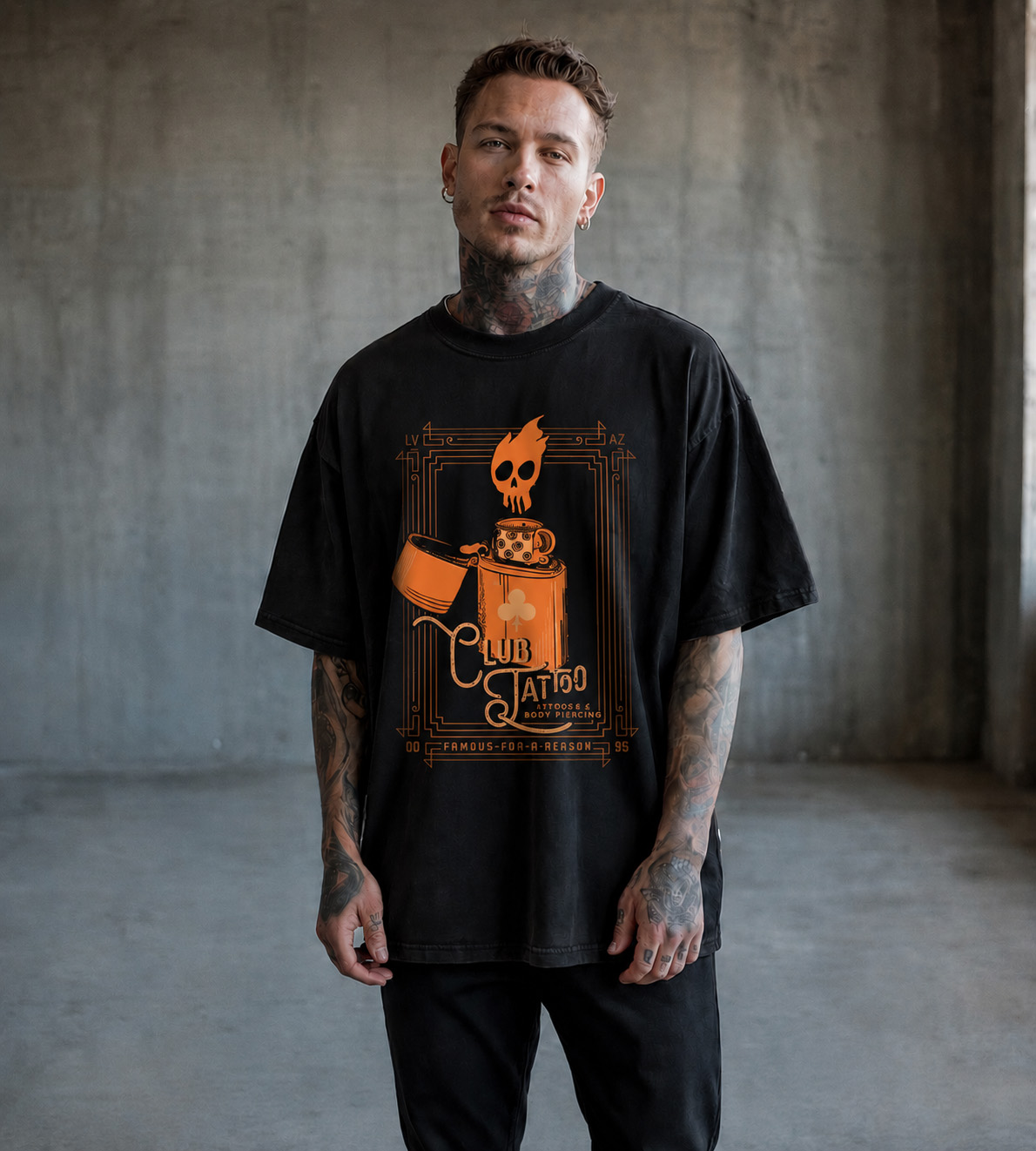 Club Tattoo — lighter skull tee