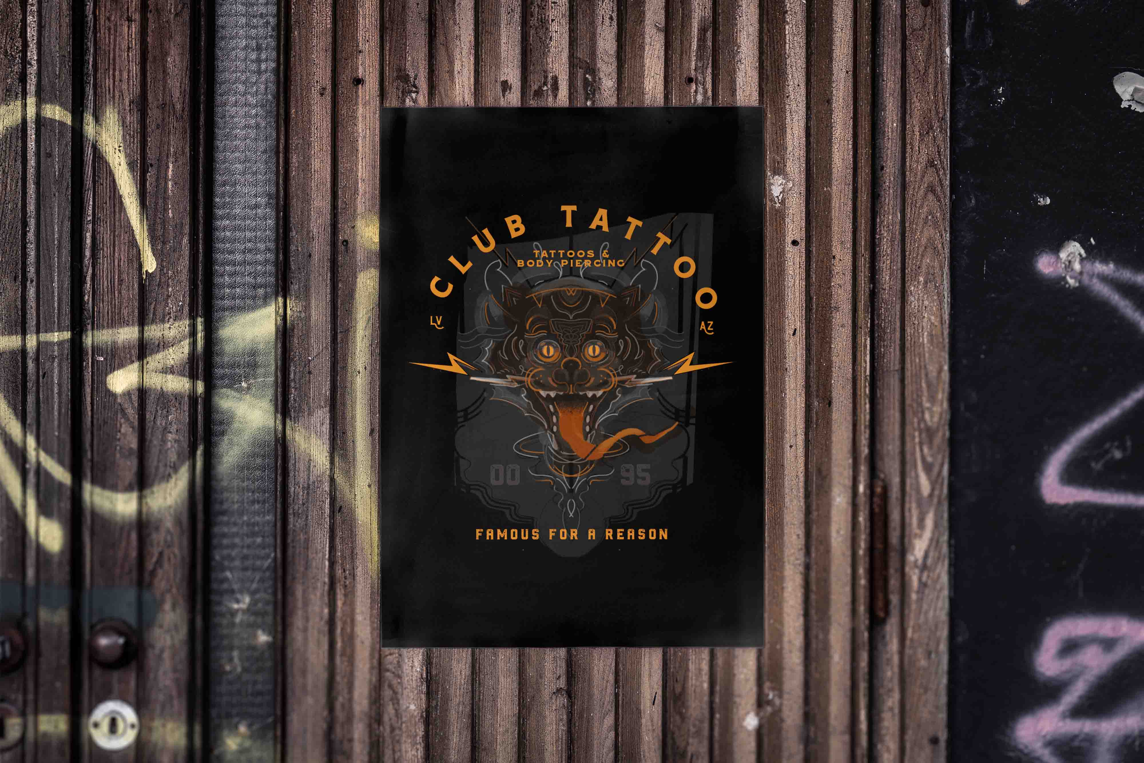Club Tattoo — tiger poster in-situ