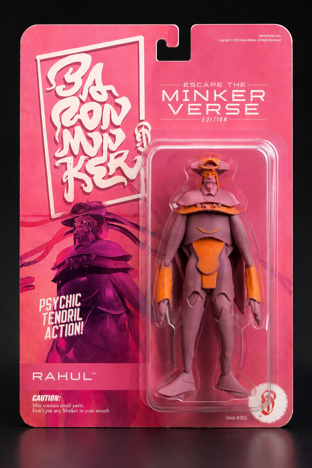 Baron Minker — Rahul action figure, Escape the Minkerverse Edition blister card