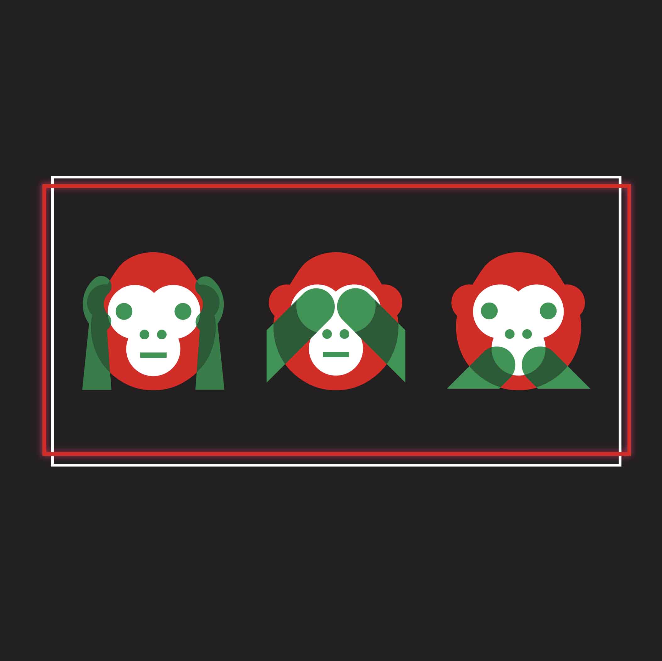 Museum of Failure — three monkeys panel