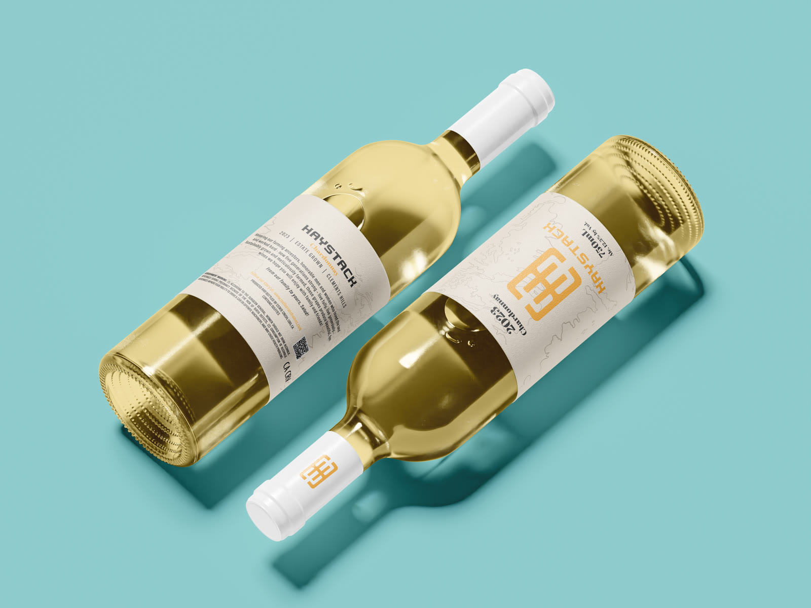 Wine bottle packaging mockup