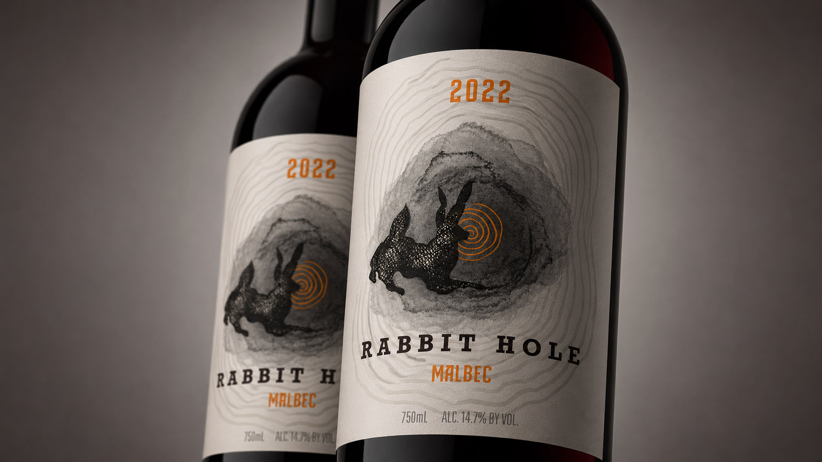 Rabbit Hole Wines — single bottle on orange